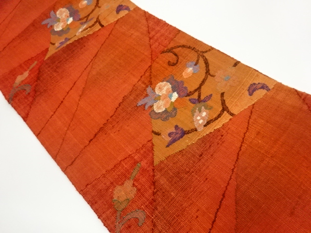 JAPANESE KIMONO / HAND WOVEN MAWATA TSUMUGI / KIRIFUKAME-STYLE STRAWBE